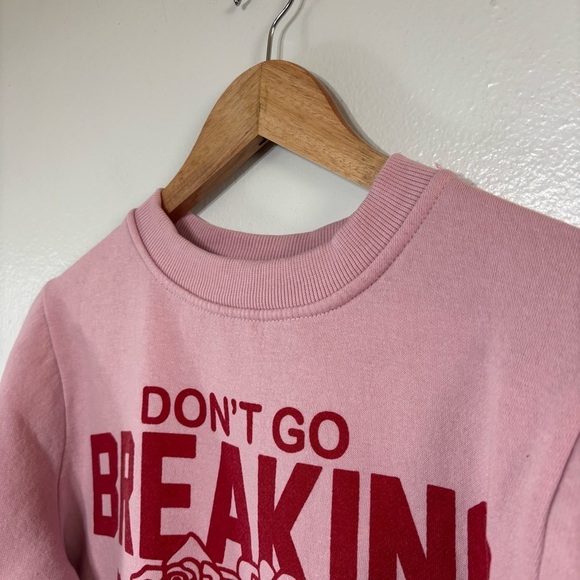 Elton John “Don’t go breaking my heart” Pink Graphic Crew Neck Sweater Size S - Picture 2 of 5